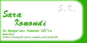 sara komondi business card